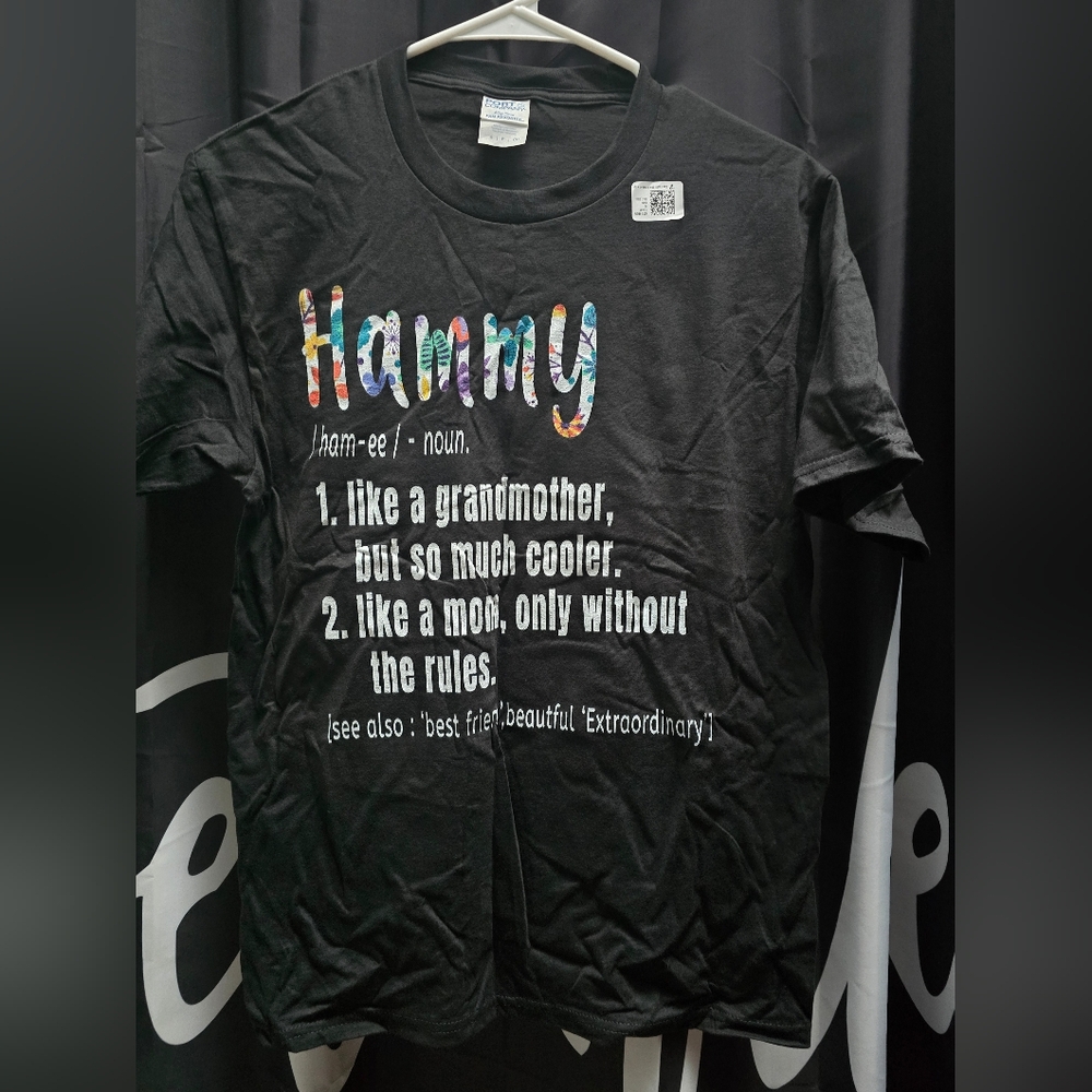 Black Graphic Tee with Colorful Text